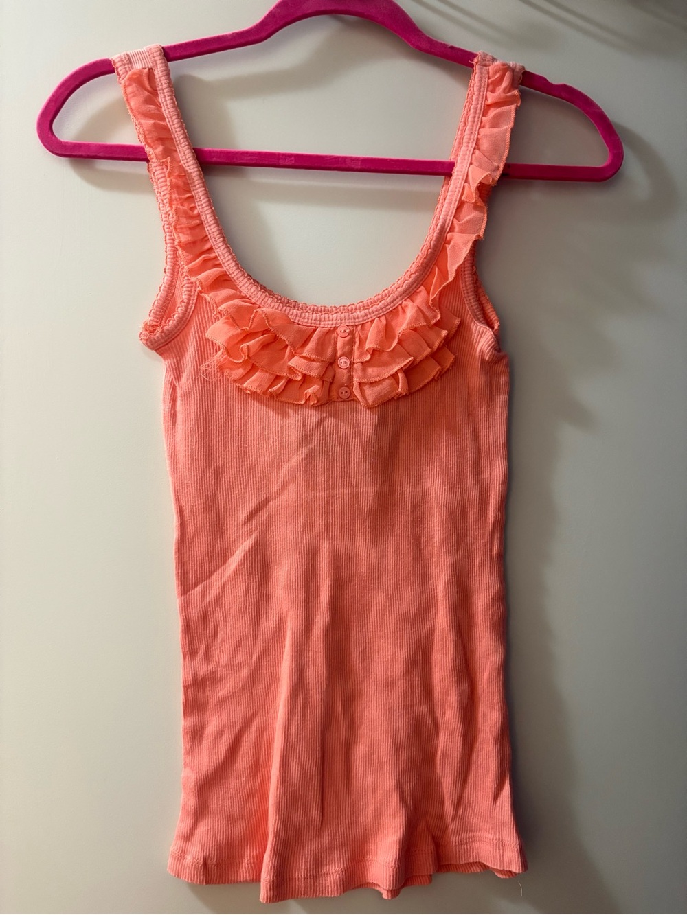 Coral Ruffle Tank top